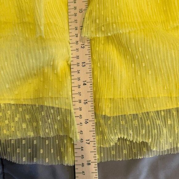 NWT Francesca's Mi Ami Valencia Tiered Ruffle Mini Skirt Swiss Dot Size Large - Picture 10 of 11